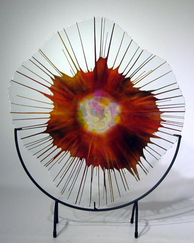 DD18-28010 Energy Web Orange, Rust, Drk Grn $395 at Hunter Wolff Gallery